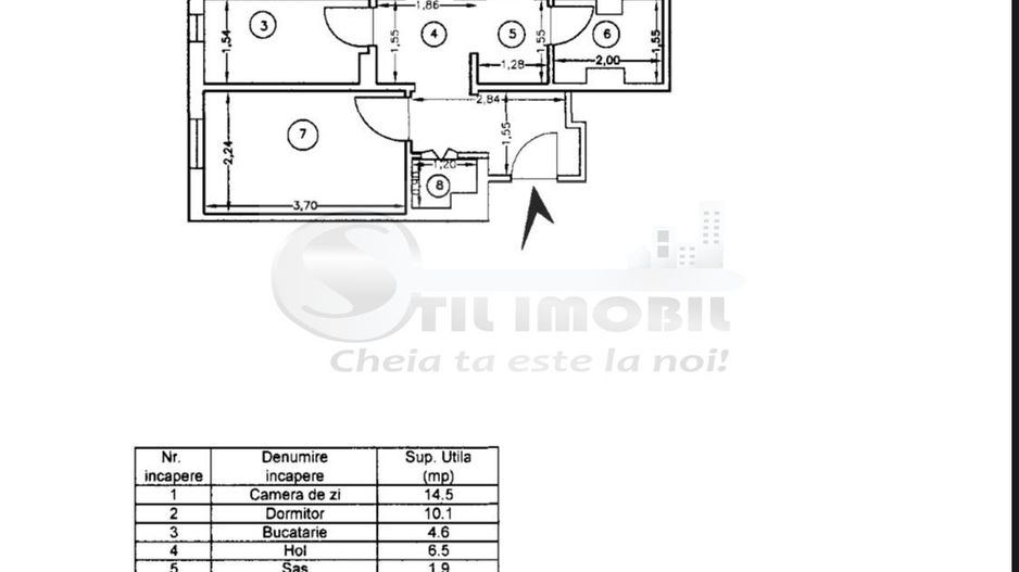 3 cam decomandat, Păcurari ,bulevard, etaj 2, 53 mp, renovat, 128.900€ - Poză 10