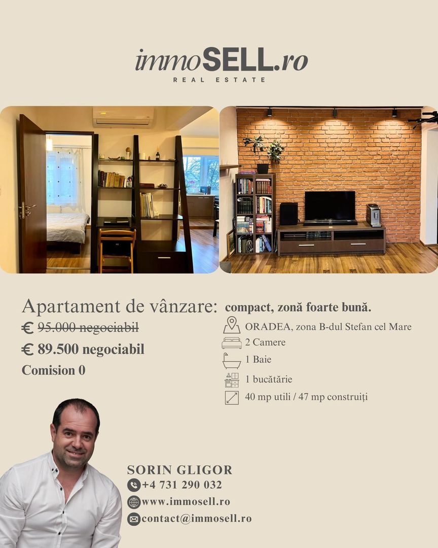 Apartament 2 camere decomandat, mobilat & utilat – Bd. Ștefan cel Mare - Poză 1