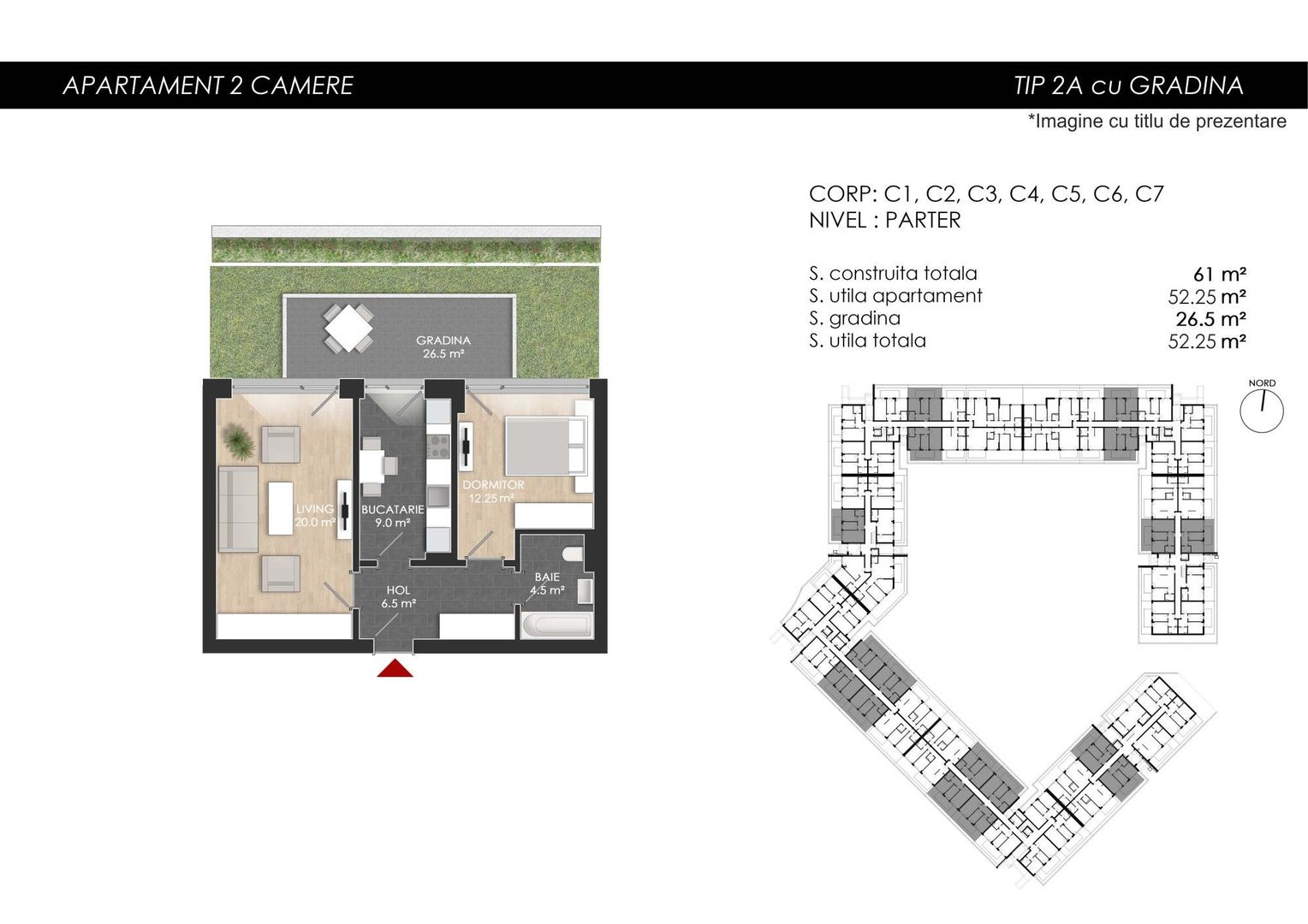 Apartament 2 camere decomandat + Grădină Proprie - Atria Urban Resort - Poză 7