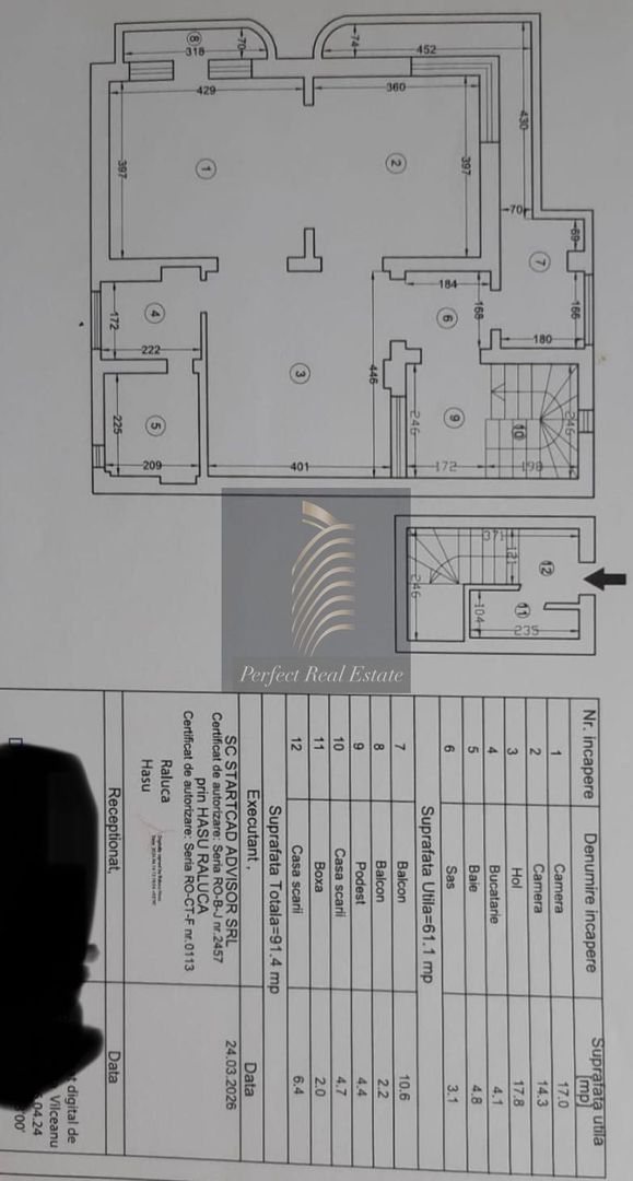 Apartament 2 camere de vânzare – Centru | Vilă | 91,4 mp - Poză 1