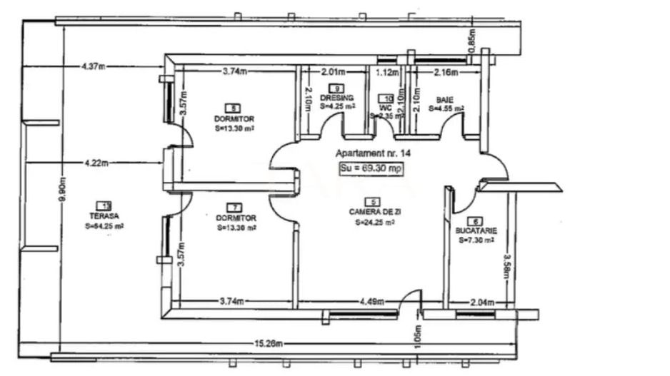 Apartament 3 camere + terasă 64 mp – Florești, zonă centrală. - Poză 5