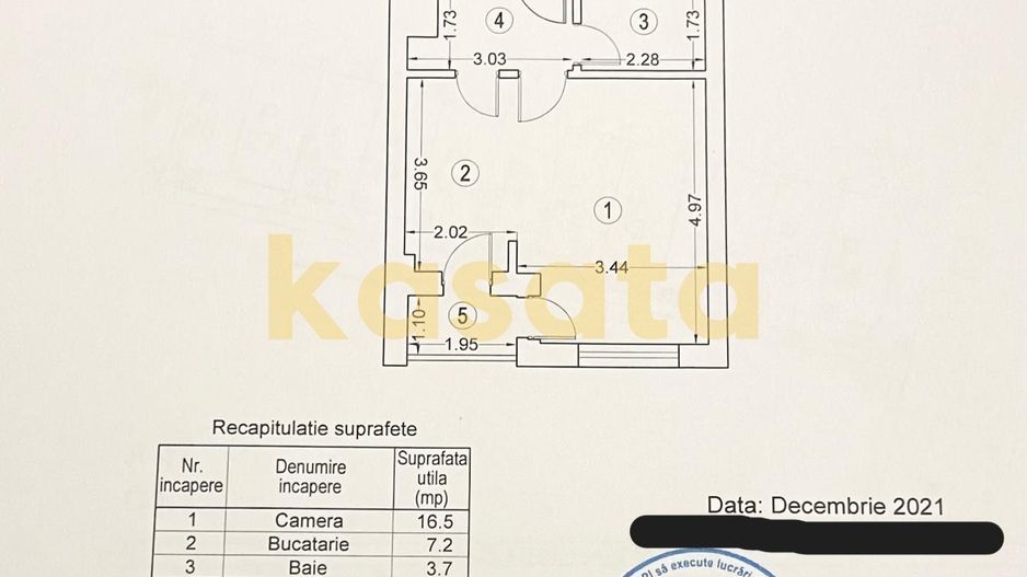 Garsonieră | Grozăvești | Metrou | Etaj Intermediar - Schiță 16