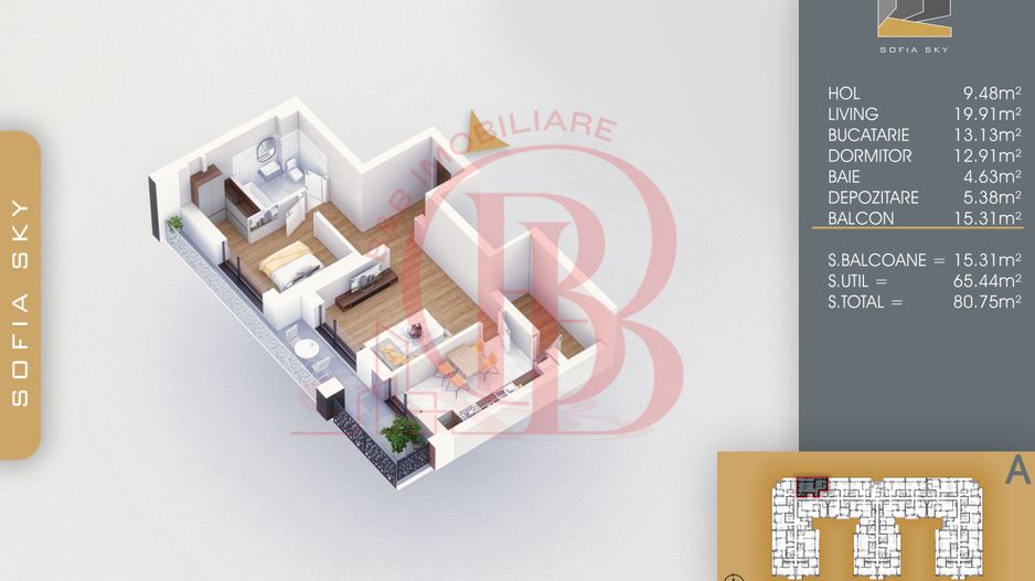 2 camere Bloc Finalizat Incalzire in pardoseala 7 min Metrou - Schiță 4