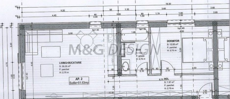 Apartamente 2 camere Giroc bloc nou - Schiță 7