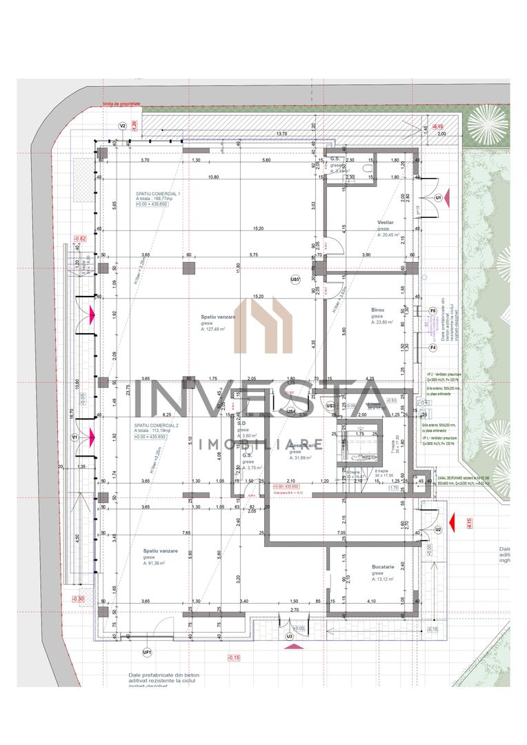 Spatiu comercial de inchiriat! 282mp in zona Grand Hotel Italia - Schiță 12
