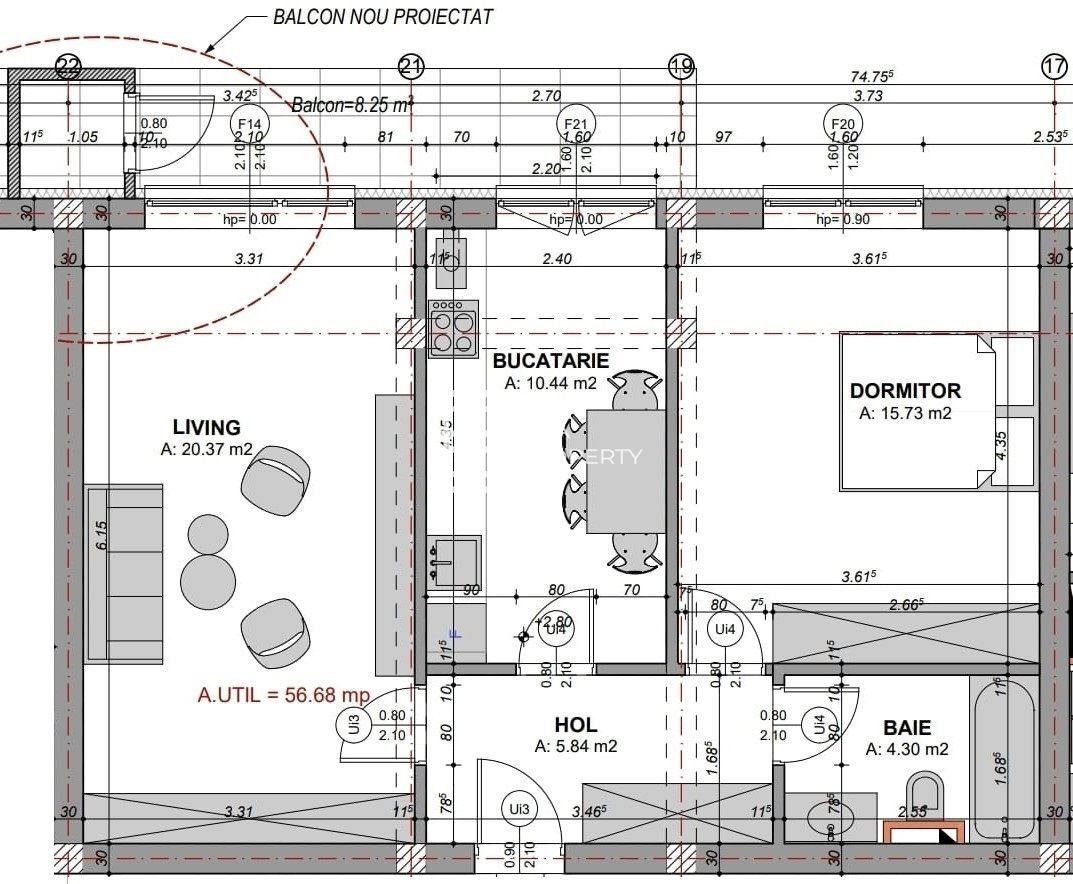 Apartament 2 camere, 56.68 mp-etaj 1- Doamna Stanca, Selimbar - Schiță 10