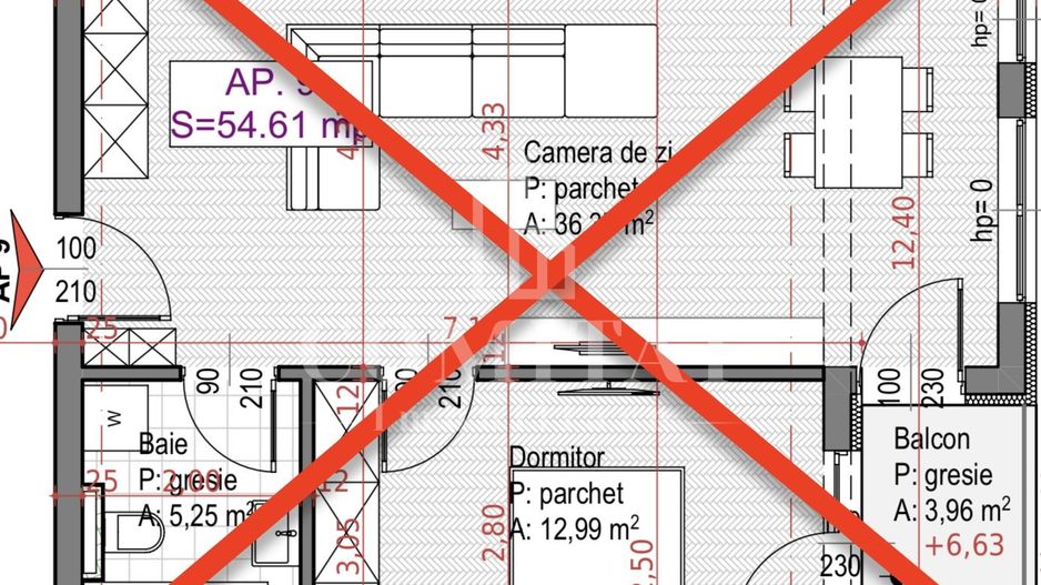 Apartament finisat 2 camere | Imobil nou | str Soporului - Schiță 9