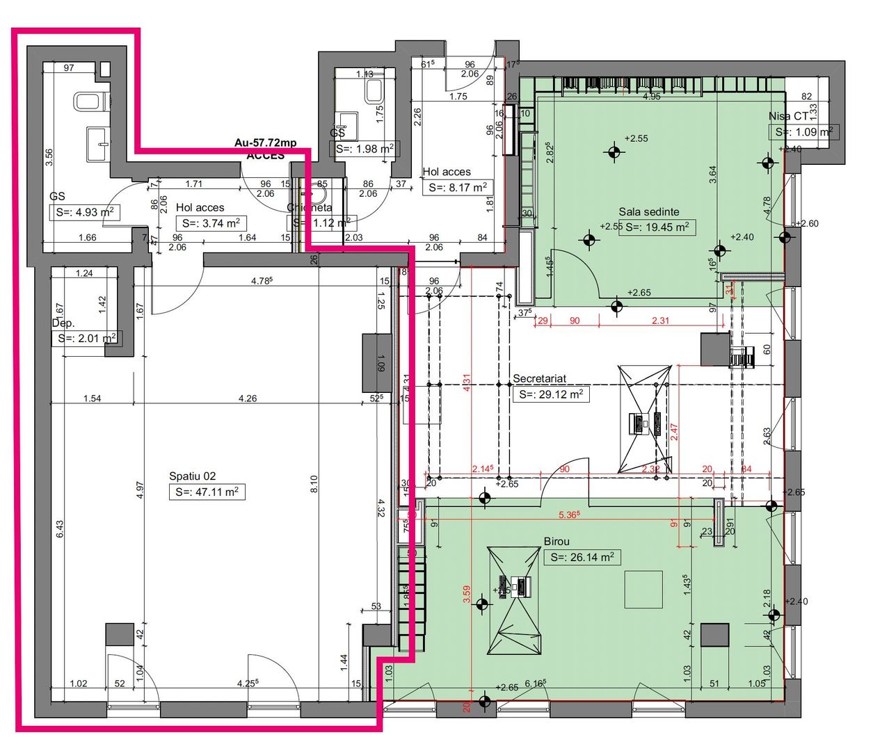 Birou premium de 57 mp de închiriat – Arad Plaza, ultracentral - Poză 10