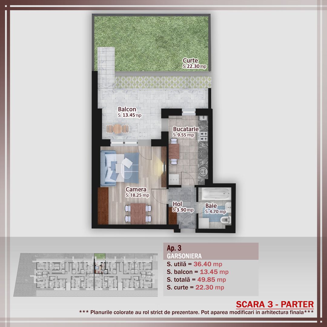 GARSONIERA DECOMANDATA+GRADINA IN BLOC P+3 / PALLADY.COMISION 0%! - Poză 2