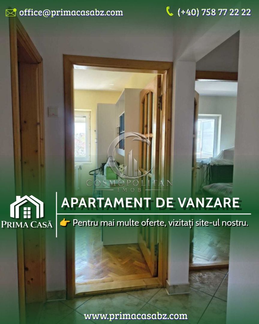 Apartament cu 3 camere Zona centrala Str. Bucegi Liceul de Arte etaj 3 , 2 balc - Poză 1