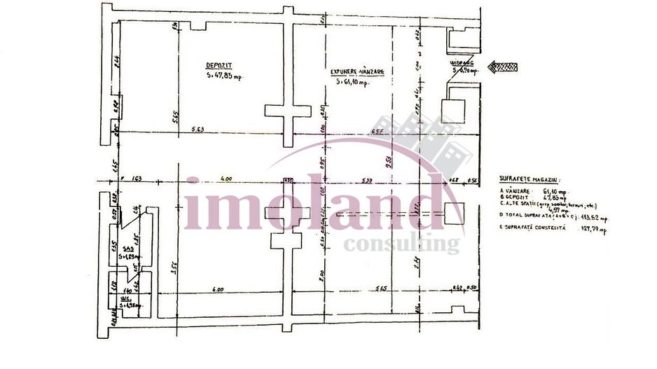 Spatiu comercial - 114 mp - inchiriere - Stefan cel Mare - Lizeanu - Schiță 2
