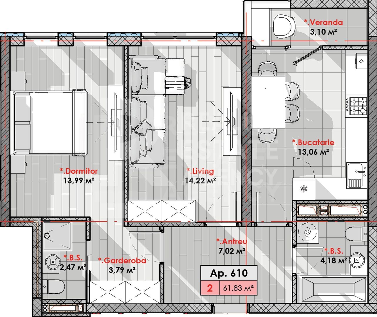 Vânzare, apartament, 2 odăi, șos. Hâncești, Telecentru - Poză 5