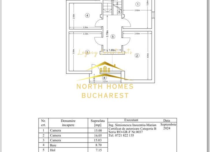 Vila 5 Camere + curte 400mp si 5 locuri parcare + Garaj - zona Pipera - Poză 13
