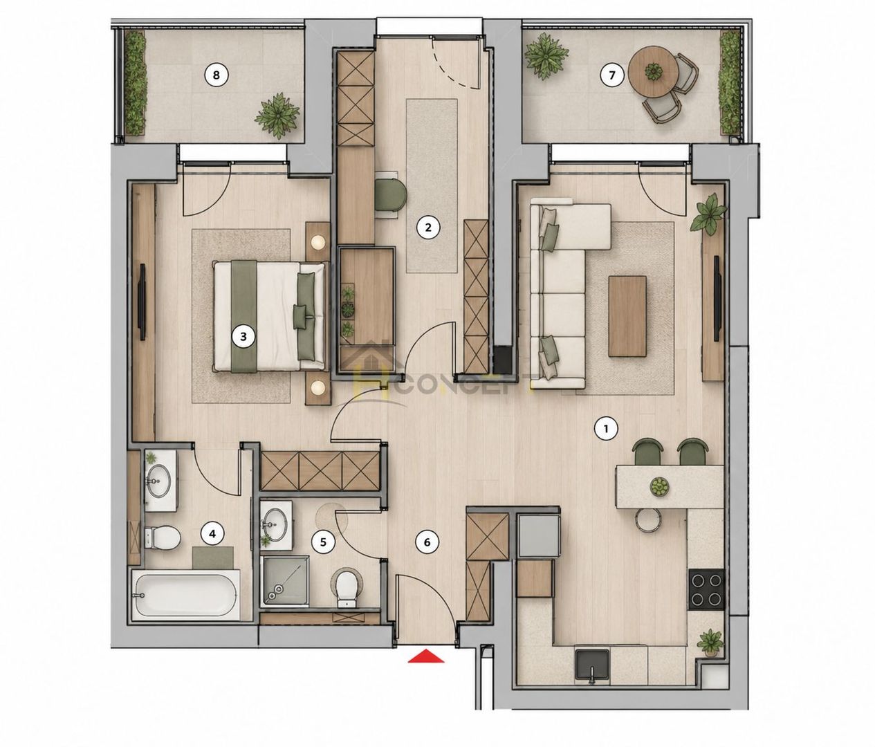 3 camere, Ansamblu rezidential, Toate facilitatile, Vedere lac - Poză 8