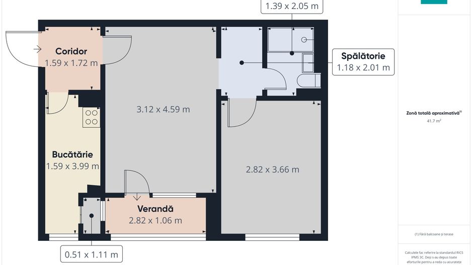 Apartament 2 camere – zona Poetului, Arad - Poză 3