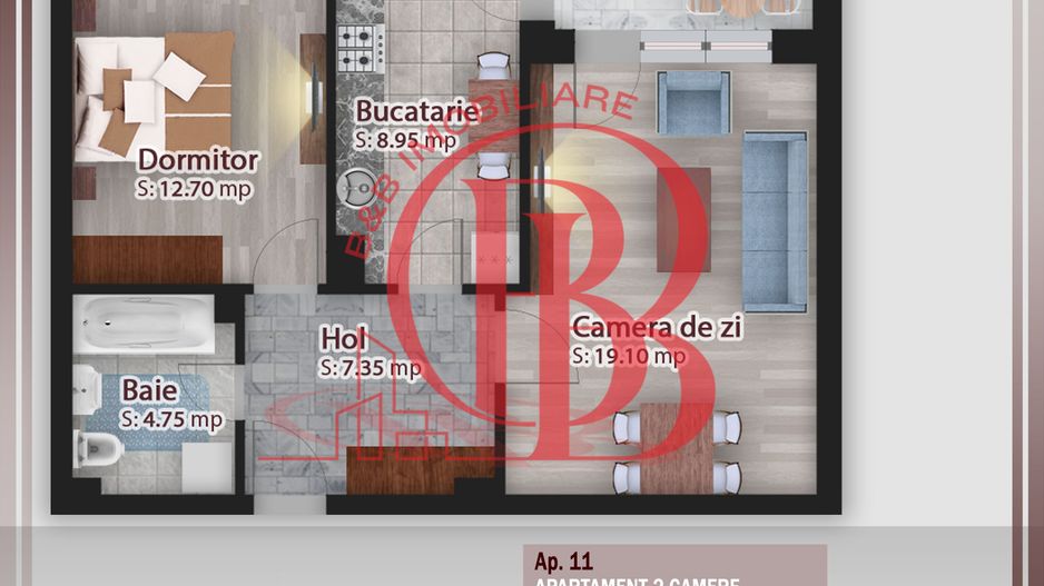 Apartament 2 camere-7min STB Parcul Teilor-Theodor Pallady - Schiță 1