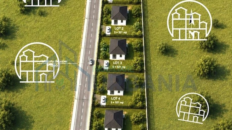 Teren de vânzare în Lețcani, acces E85 – 520 mp, utilități - Poză 1