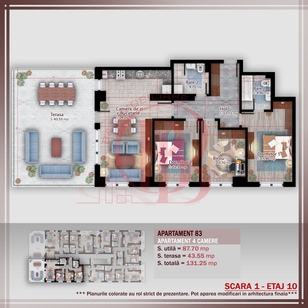 Apartament 4 camere cu terasa  Titan Pallady Metrou Nicolae Teclu - Schiță 2
