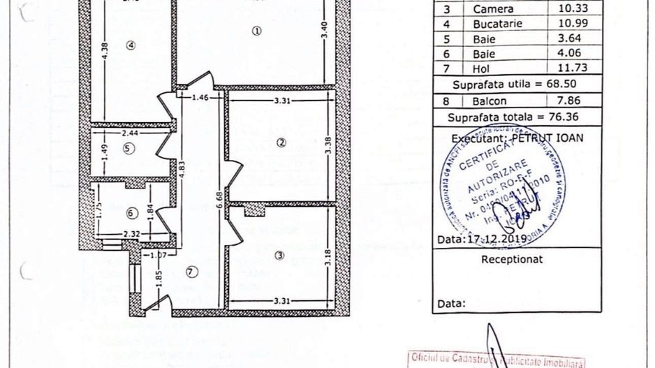 Apartament 3 camere, 69 mp utili, terasă 8 mp, parcare, Pallady - Poză 8