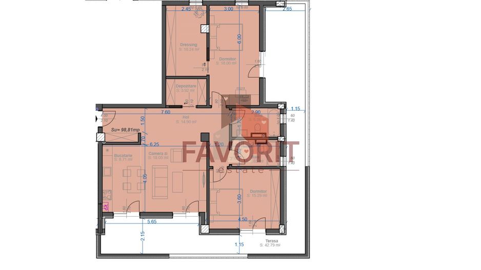 Zona Aradului. Terasa 42 mp. Loc de parcare. Comision 0%. - Poză 11