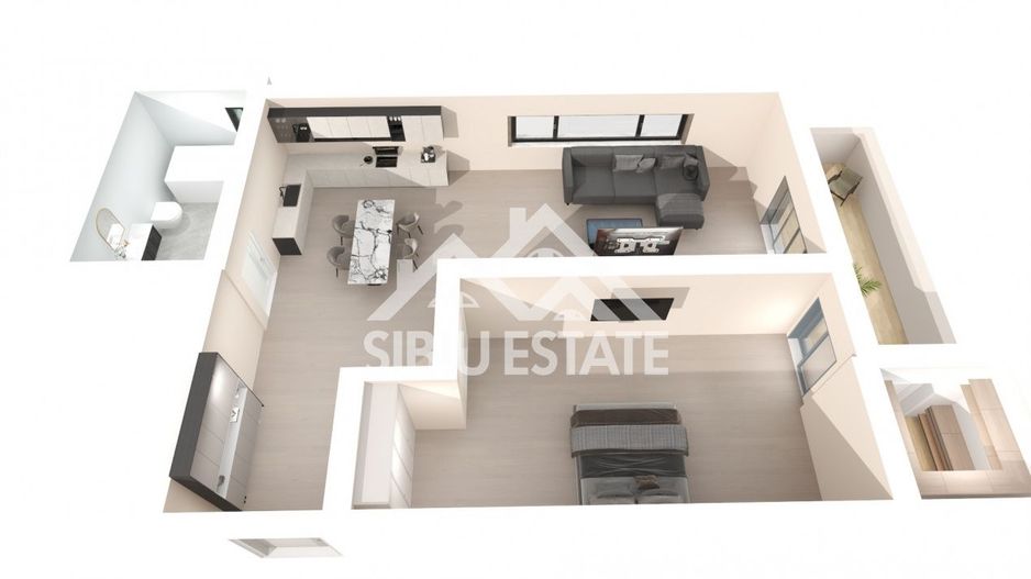 Studio 43,63 mp utili + balcon 6,23 mp – Zona Lacul lui Binder - Poză 4