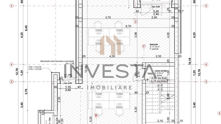 Spatiu premium Zorilor, 250 mp, vitrat, 10 parcari! Panorma deosebita! - Schiță 14