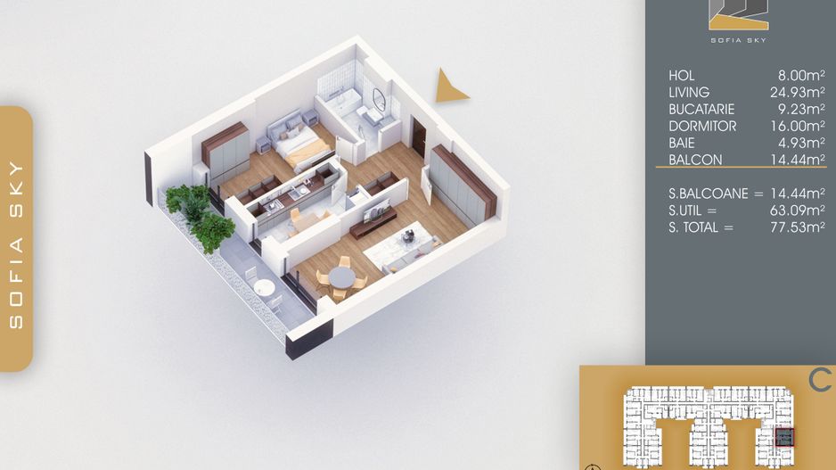 Apartament 2 camere spatios Titan Pallady  7 min Metrou Nicolae Teclu - Schiță 4