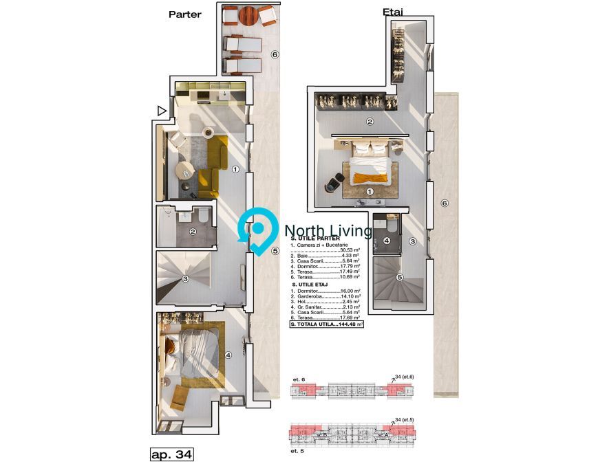 Penthouse 3 camere, 144 mp, terase, Prelungirea Ghencea - Poză 9