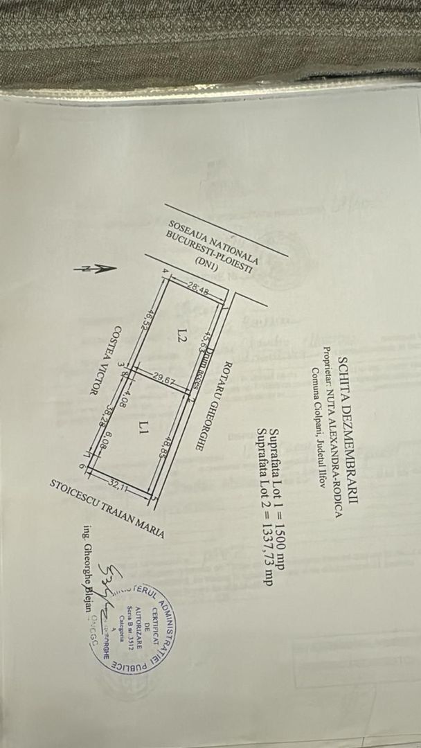 Teren de vânzare 2.837 mp cu acces la DN1 – Ciolpani - Poză 2
