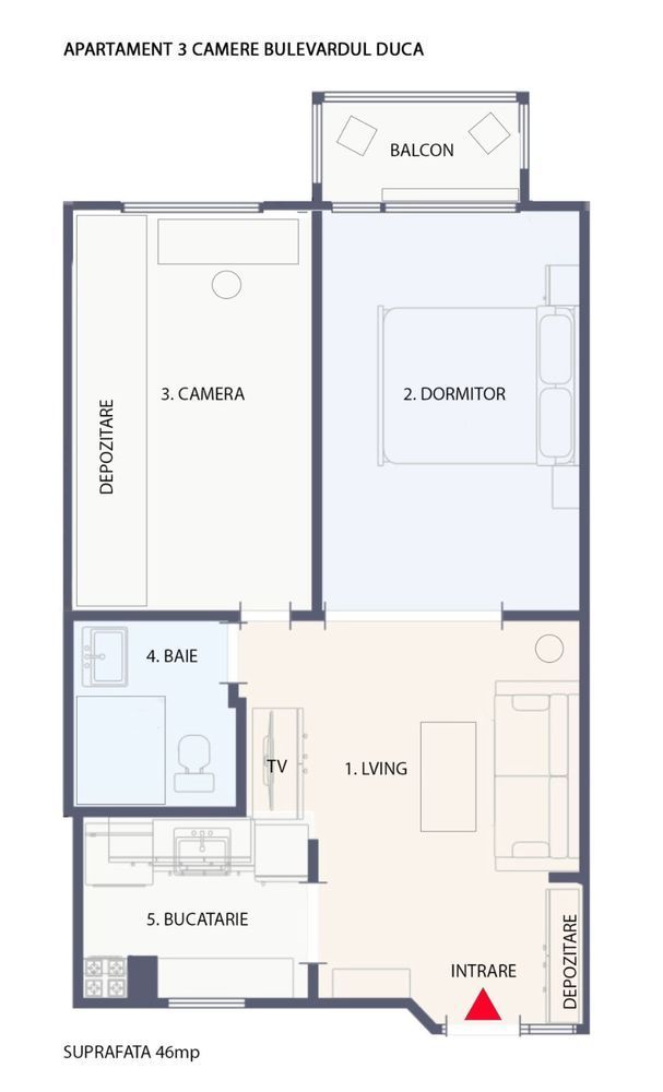 Apartament 2 camere, 45 mp, semidecomandat, zona Gara de Nord - Poză 8