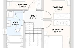 Casă individuală nouă cu pod – 4 camere – Șura Mică - Schiță 6