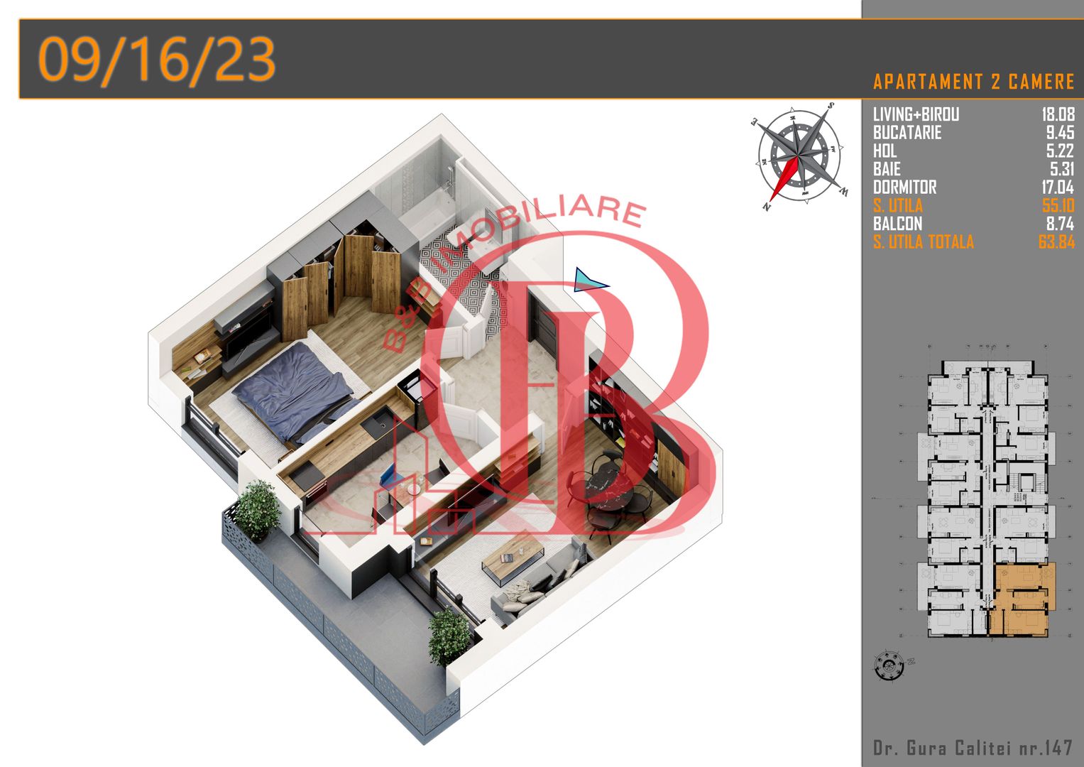 2 camere  - parcare bonus - Titan Pallady comision 0% - Schiță 7