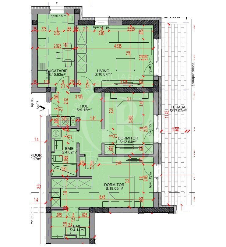 Apartament 3 camere Parcare Gratis Theodor Pallady 5min STB - Schiță 2