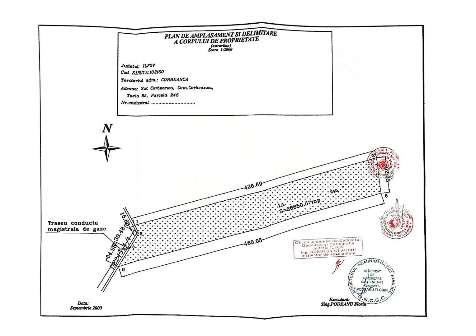 Corbeanca - Sat Petresti - Str. Codrului, 26.650 mp. teren intravilan - Poză 1