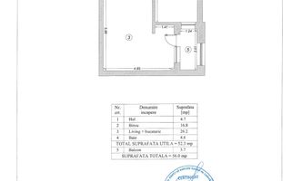 Apartament 2 camere | Etaj 2 | Bloc 2025 | Poștalionului - Schiță 6