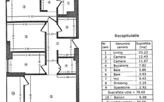 Apartament 3 camere Banu Manta- Piata Victoriei - Schiță 11