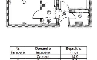 Apartament 2 camere | Lujerului | renovat | mobilat - Schiță 9