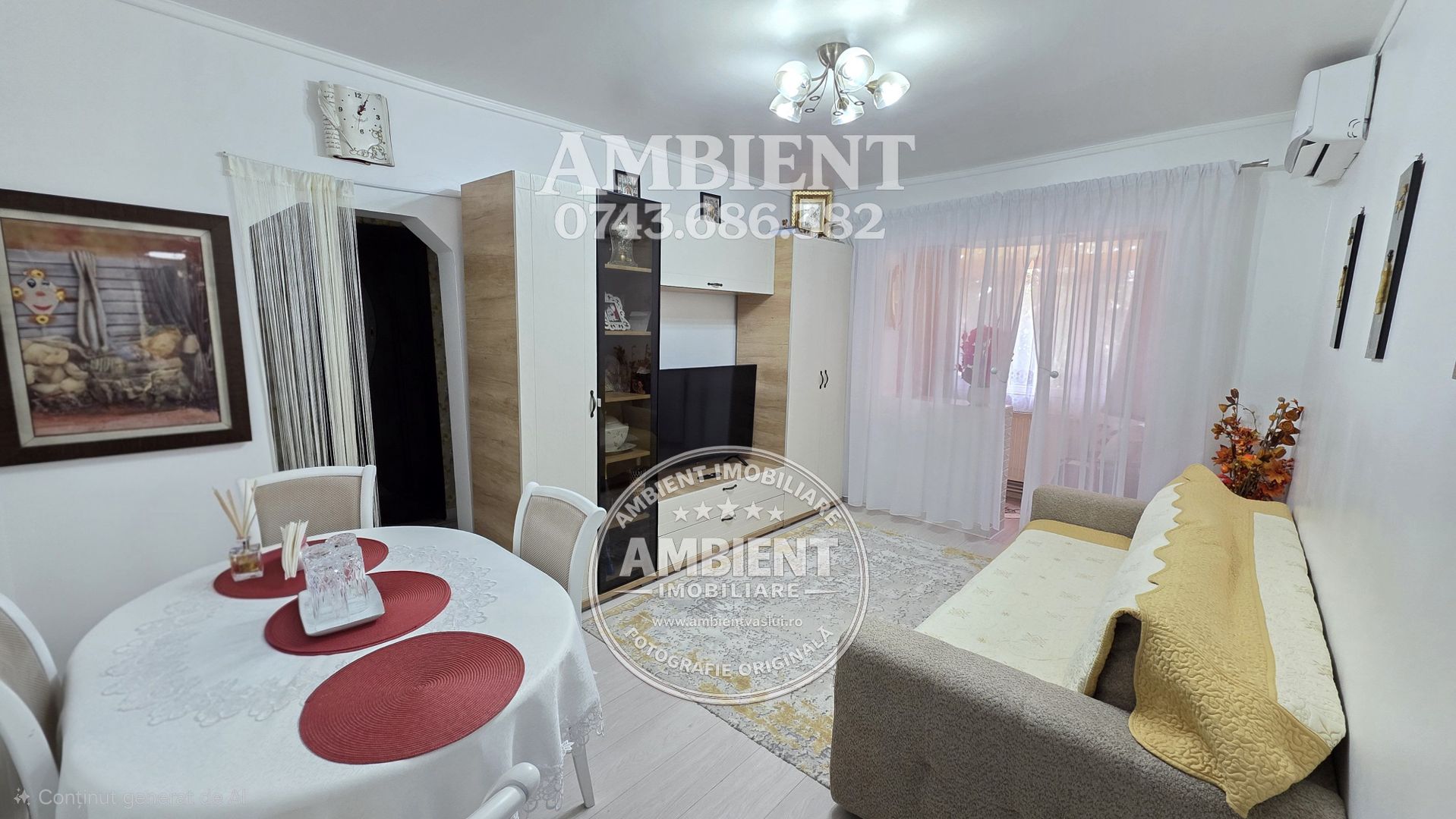 Apartament cu 2 camere, etaj 1, RENOVAT, nemobilat, VASLUI zona SMÂRDAN; - Poză 1
