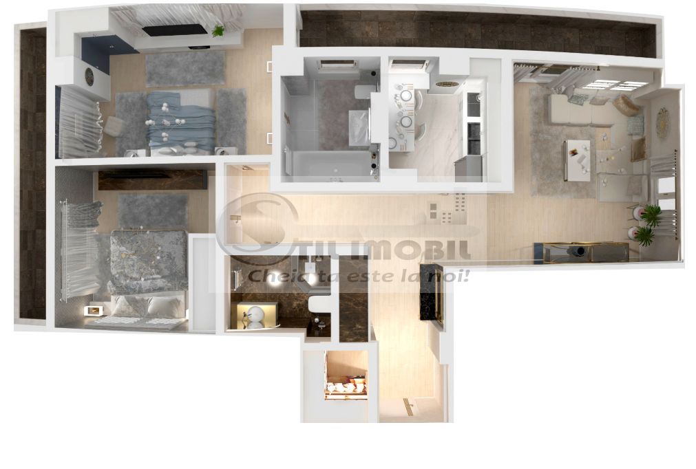 Apartament cu 3 camere in Frumoasa. 0% comision! - Poză 11