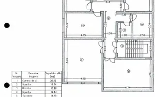 Apartament cu 4 camere, 117mp de vanzare, terasa 25mp, în zona Grivita - Schiță 12