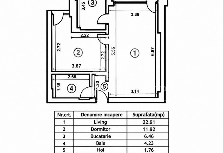 Apartament 2 camere Floreasca | Loc de parcare - Schiță 16