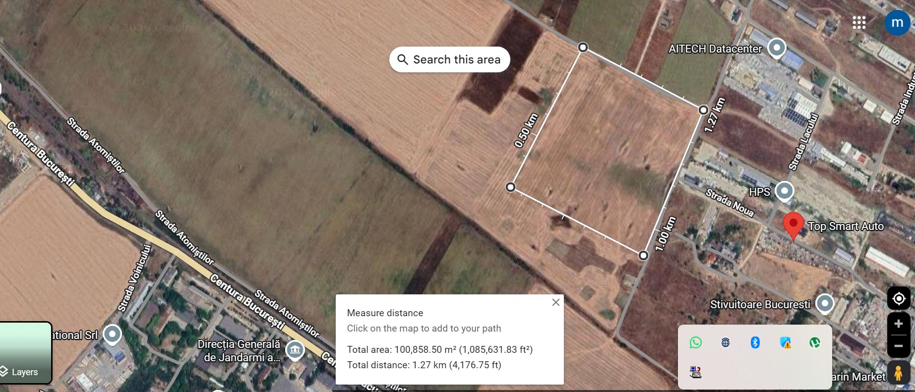 Vand teren intravilan 58.807 mp Magurele strada Fermei - Poză 1