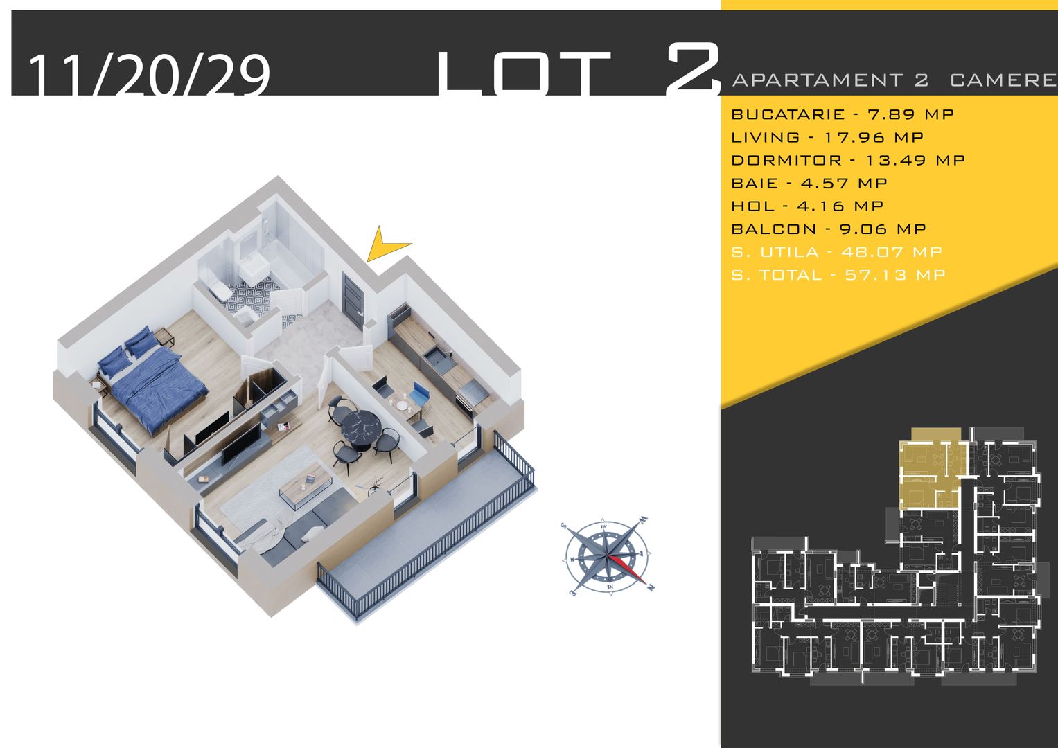 2 camere Parcare Gratis Titan Pallady Pret Promo de Lansare Metrou Nicolae Teclu - Schiță 5