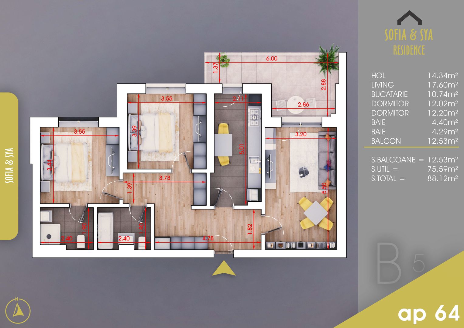 Apartament 3 camere Pallady, Parcare inclusa, Metrou N Teclu 10 min - Poză 4