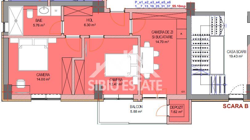 Apartament 3 camere de vânzare, Doamna Stanca, Sibiu, Etaj 2 - Poză 9