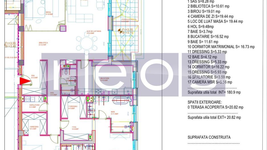 APARTAMENT PREMIUM ZAMBACCIAN | 180 MP | 4CAMERE| LOC PARCARE - Schiță 30