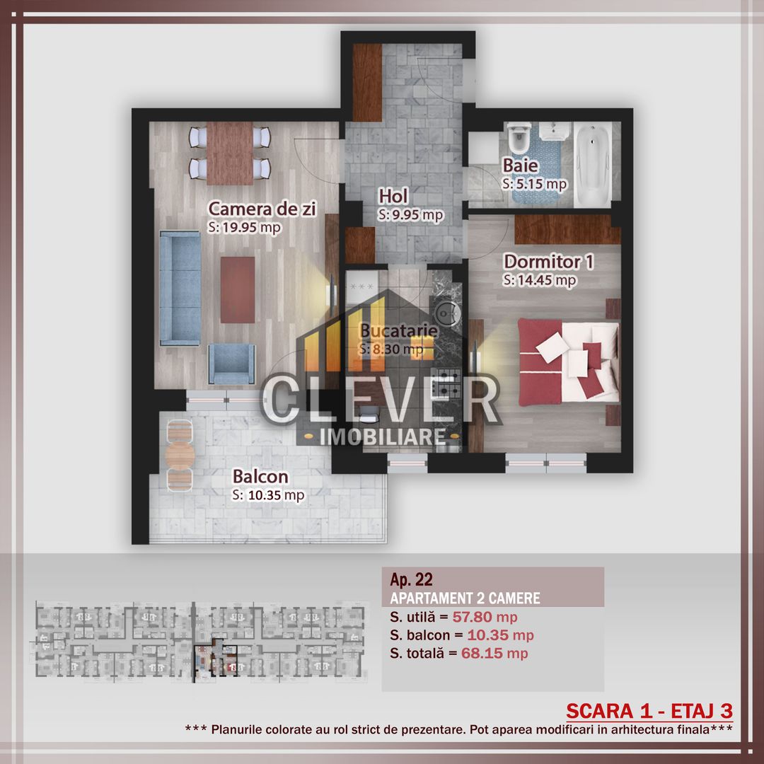 Comision 0-Apartament 2 camere Pallady -Parcul Teilor - Schiță 14