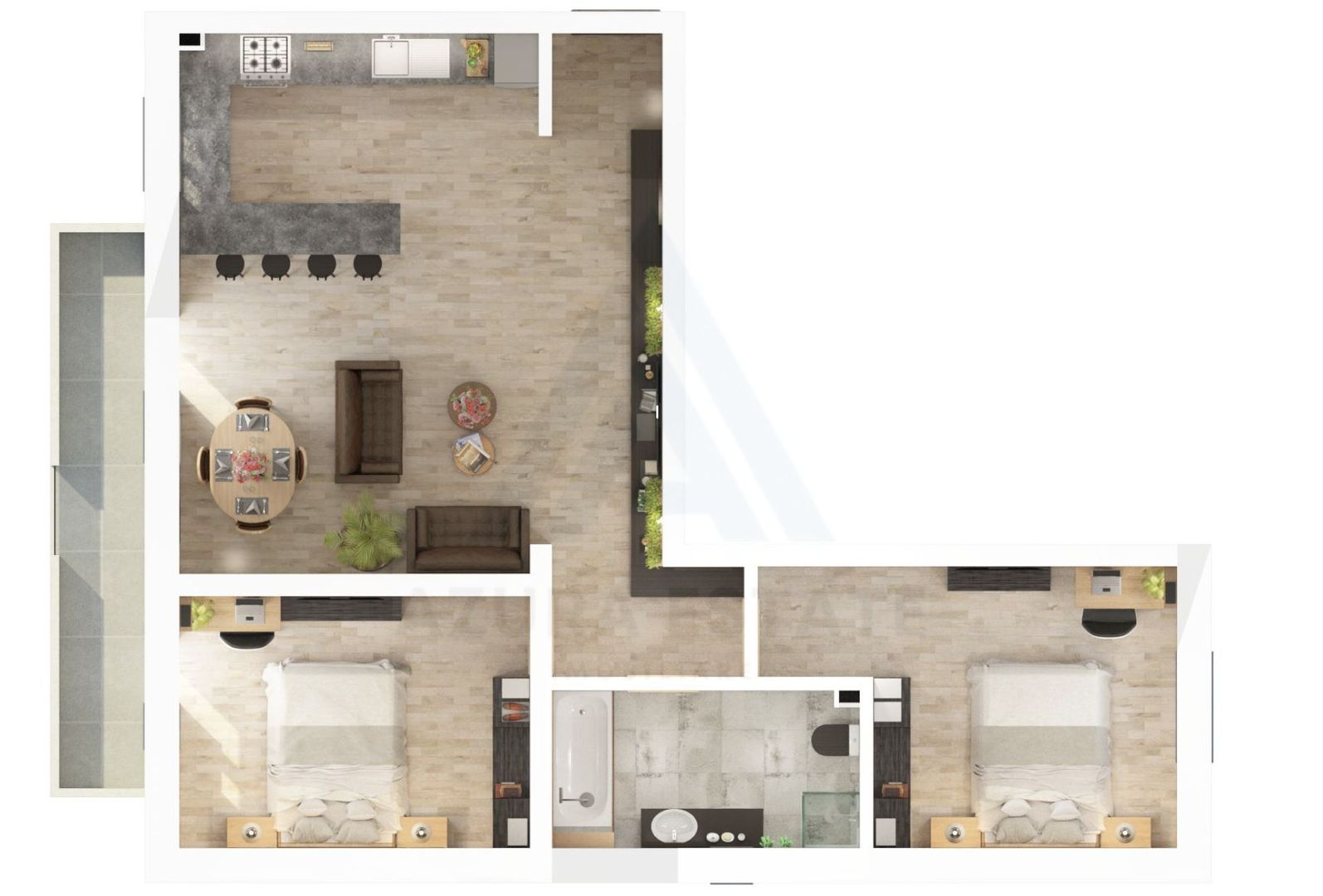 Apartament premium 69.4 mp utili 3 camere balcon 8.1 mp pe Dna Stanca - Poză 9