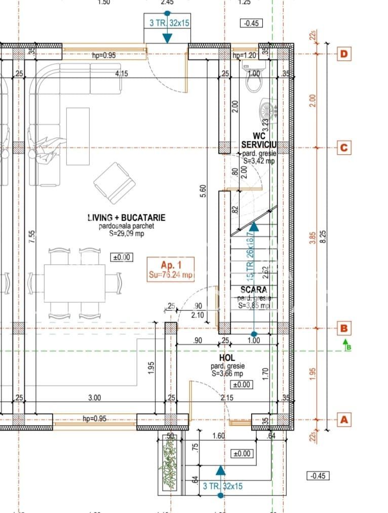 Casa cu 3 camere LA CHEIE si gradina, Calea Cisnadiei - Schiță 13