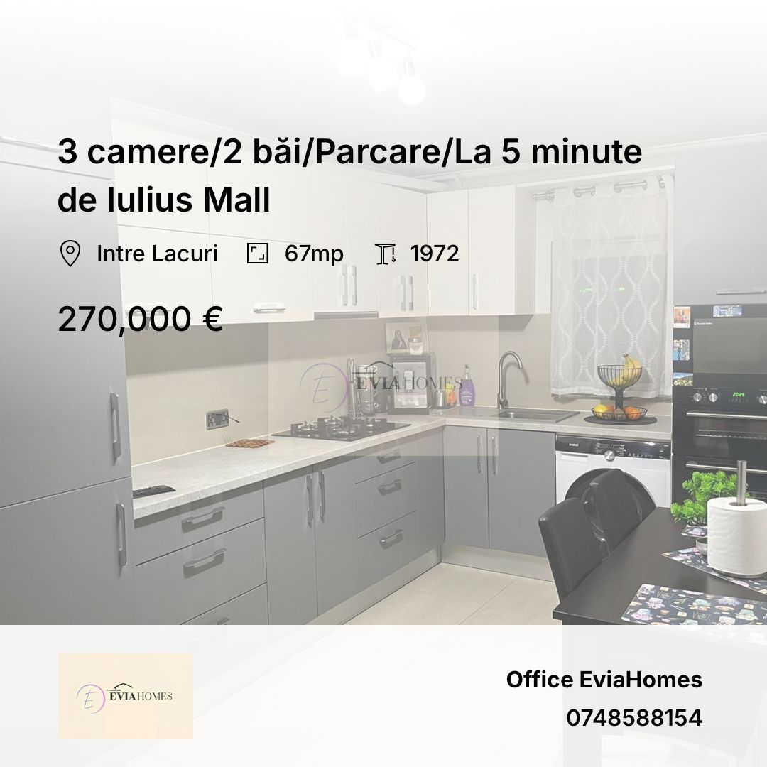 3 camere/2 băi/Parcare/La 5 minute de Iulius Mall - Poză 1